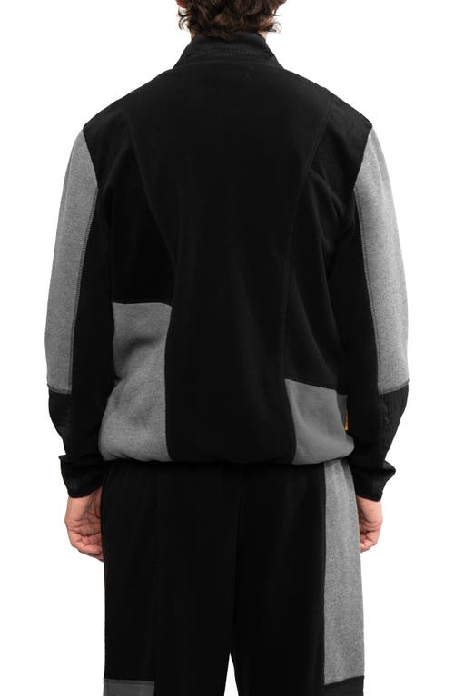 Shop Round Two Tech Fleece Mixed Media Jacket In Black
