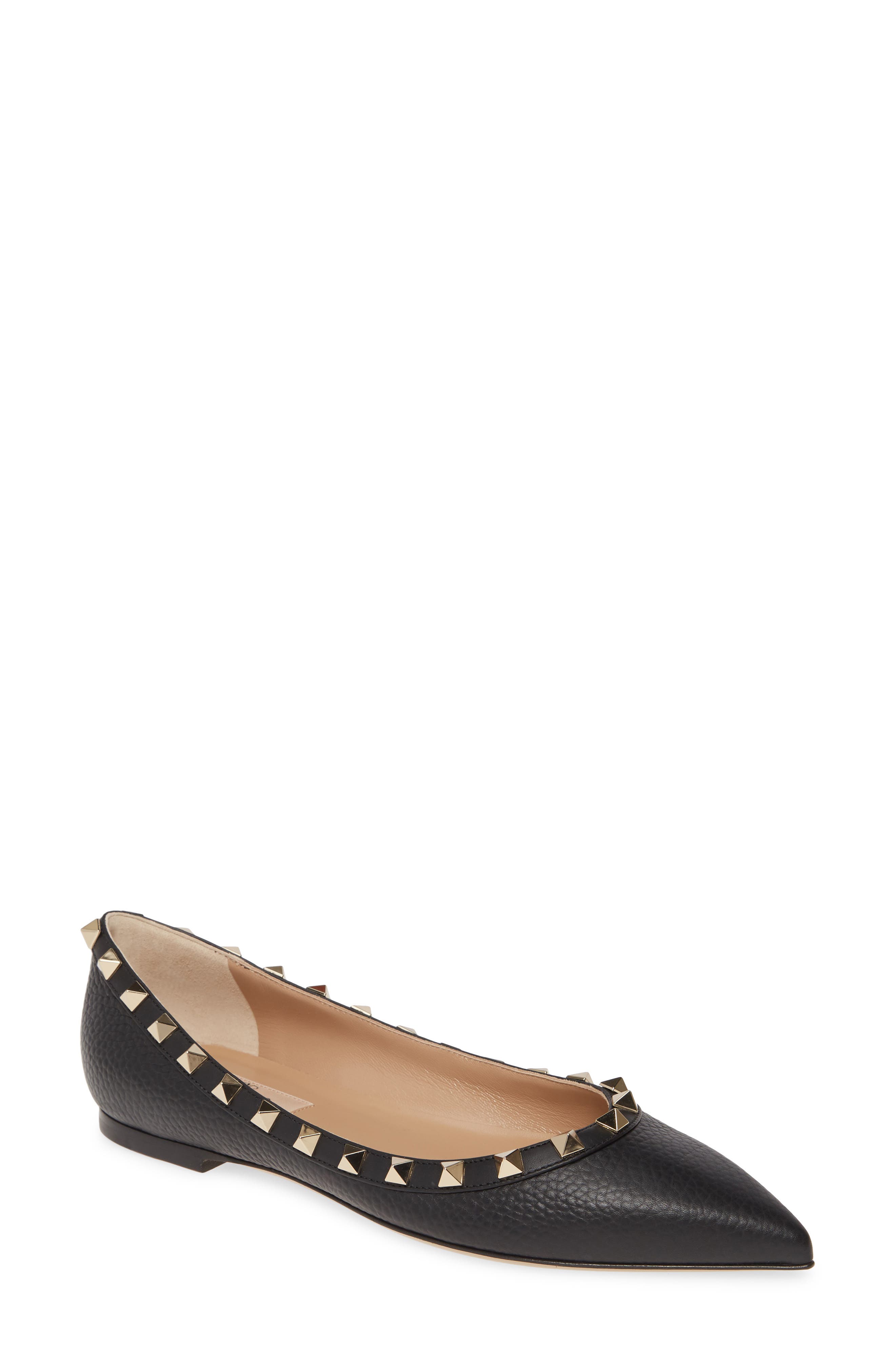 Valentino Garavani Rockstud Pointed Toe Flat, Main, color, 
