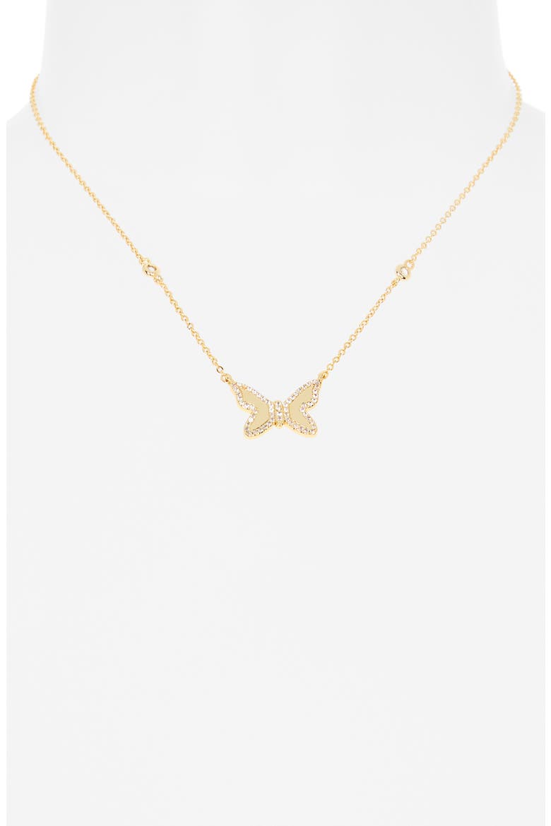 Josephina Cubic Zirconia Butterfly Pendant Necklace, Alternate, color, GOLD
