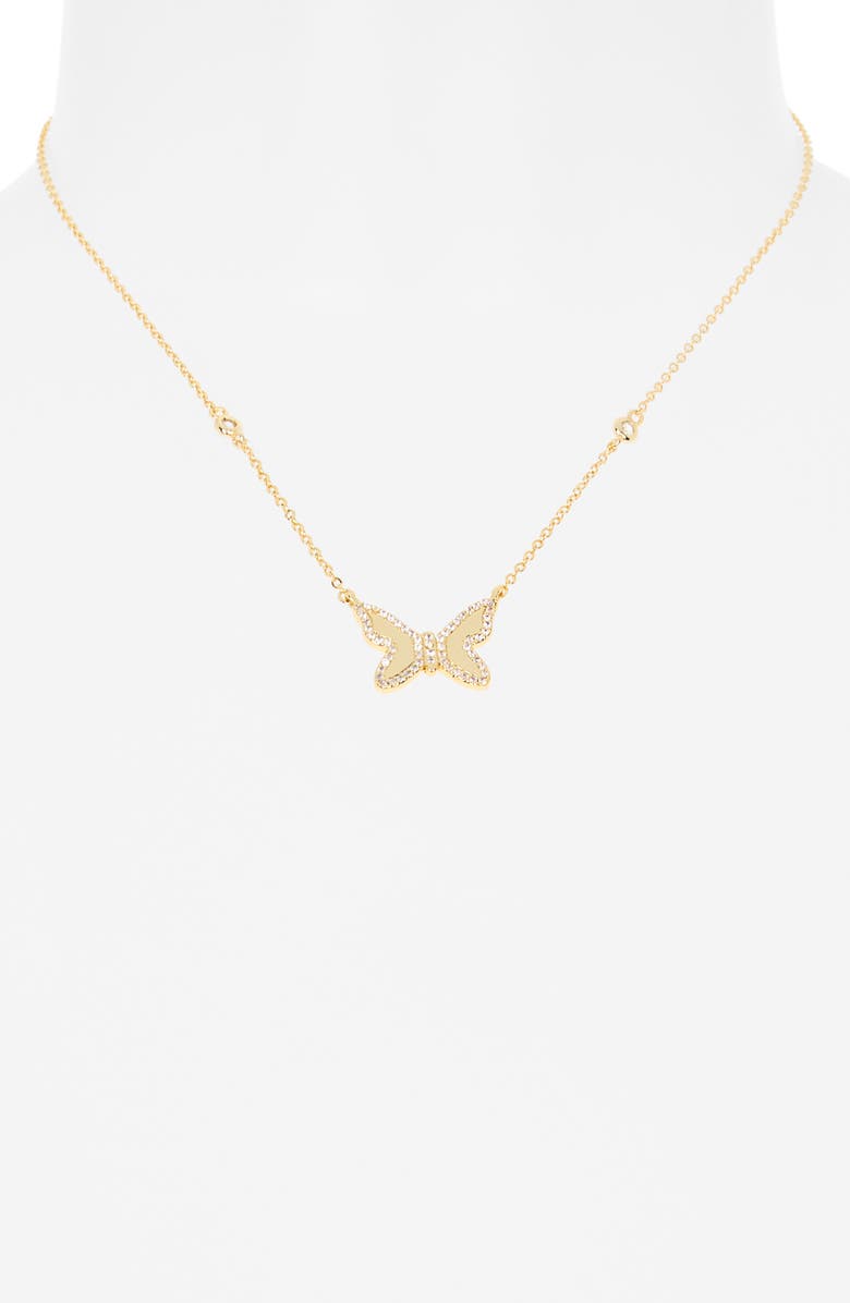 Electric Picks Josephina Cubic Zirconia Butterfly Pendant Necklace, Alternate, color, Gold