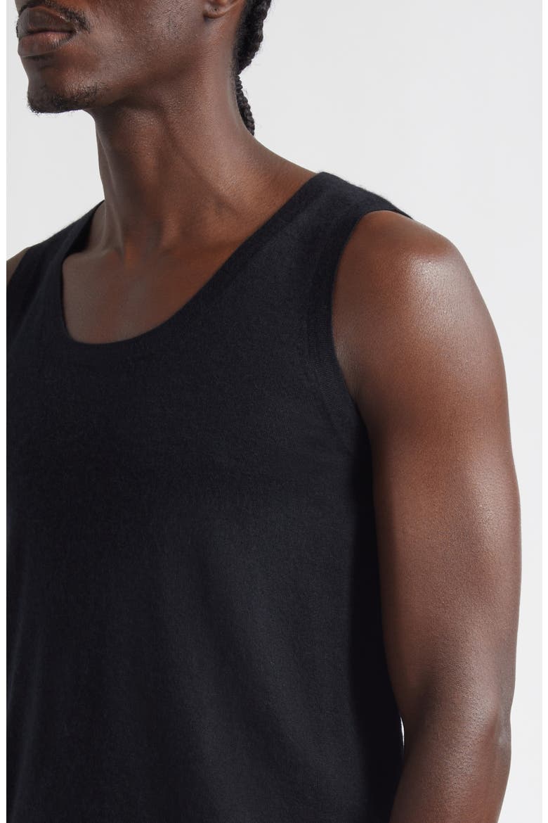 Short Big Cashmere Tank, Alternate, color, BLACK