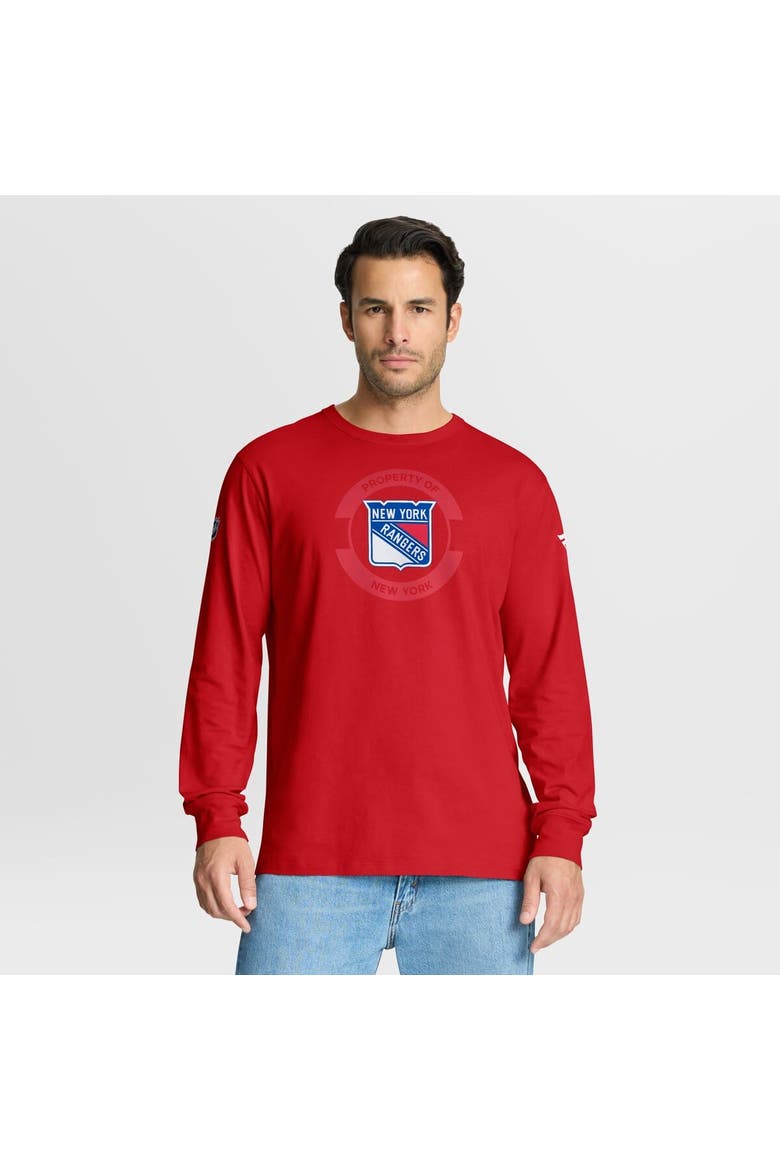 Men's Fanatics Red New York Rangers Authentic Pro Property Of Practice Long Sleeve T-Shirt, Main, color, Red