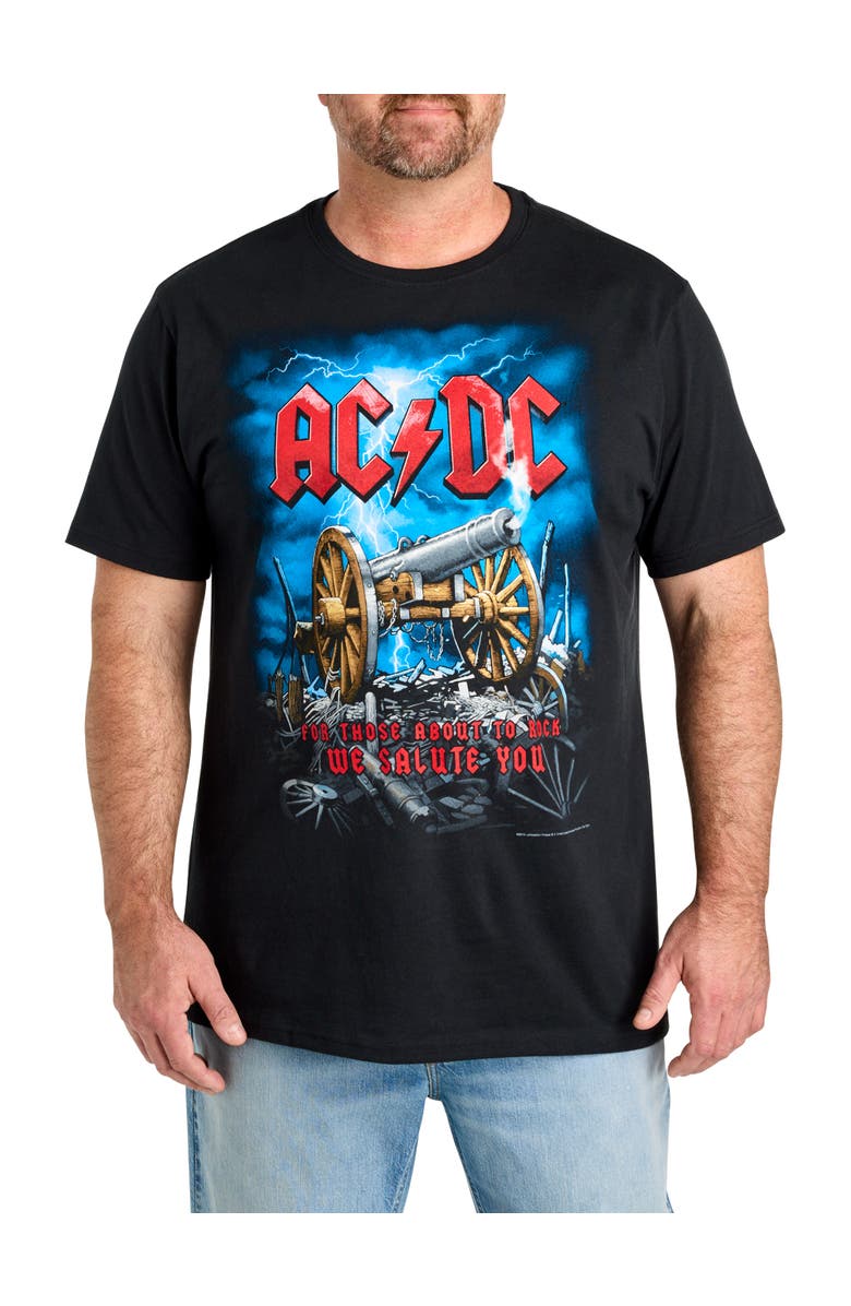 True Nation by DXL Big & Tall ACDC Cannonball Graphic Tee, Main, color, Black