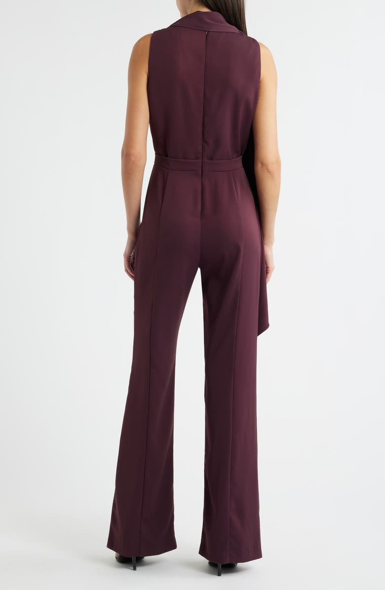 Black Halo Enola Side Drape Sleeveless Jumpsuit, Alternate, color, Oxblood