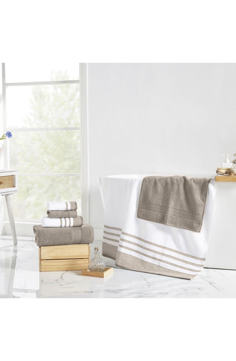 Modern Threads 6-Piece Quick Drying Towel Set, Alternate, color, Tan