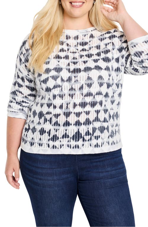 Nic + Zoe Nic+zoe Textured Diamond Sweater In Indigo Multi