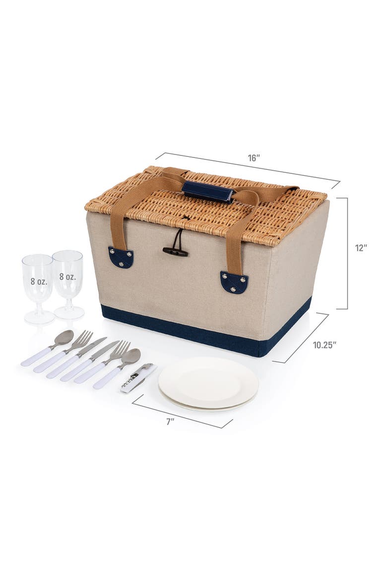 Boardwalk Picnic Basket, Alternate, color, NAVY/WHITE STRIPES