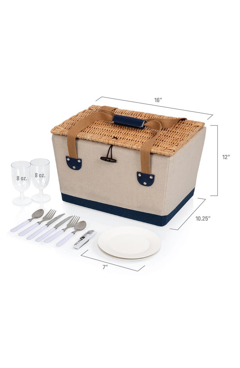 Picnic Time Boardwalk Picnic Basket, Alternate, color, Navy/White Stripes
