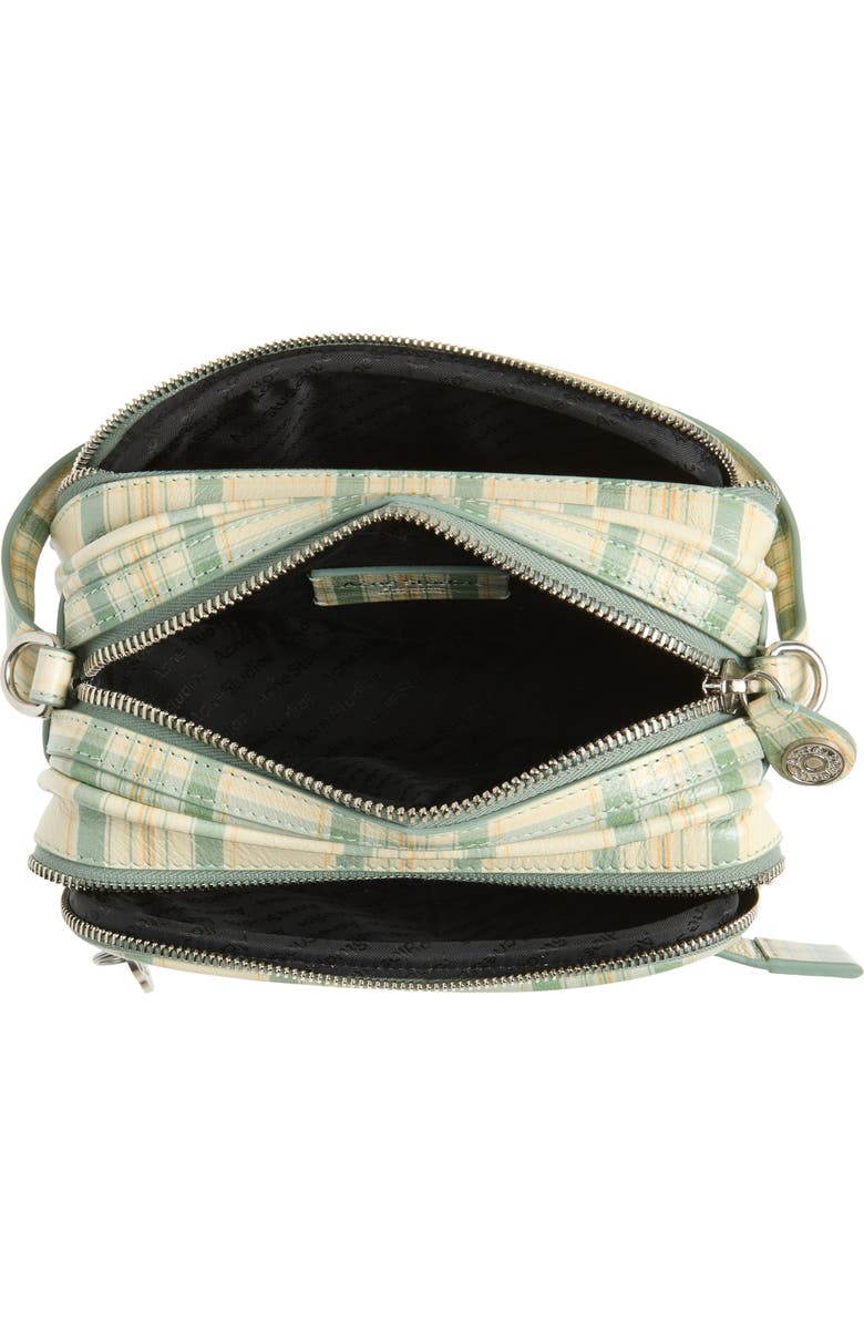 Acne Studios Camero Kit Check Crossbody Bag, Alternate, color, Green/ Orange
