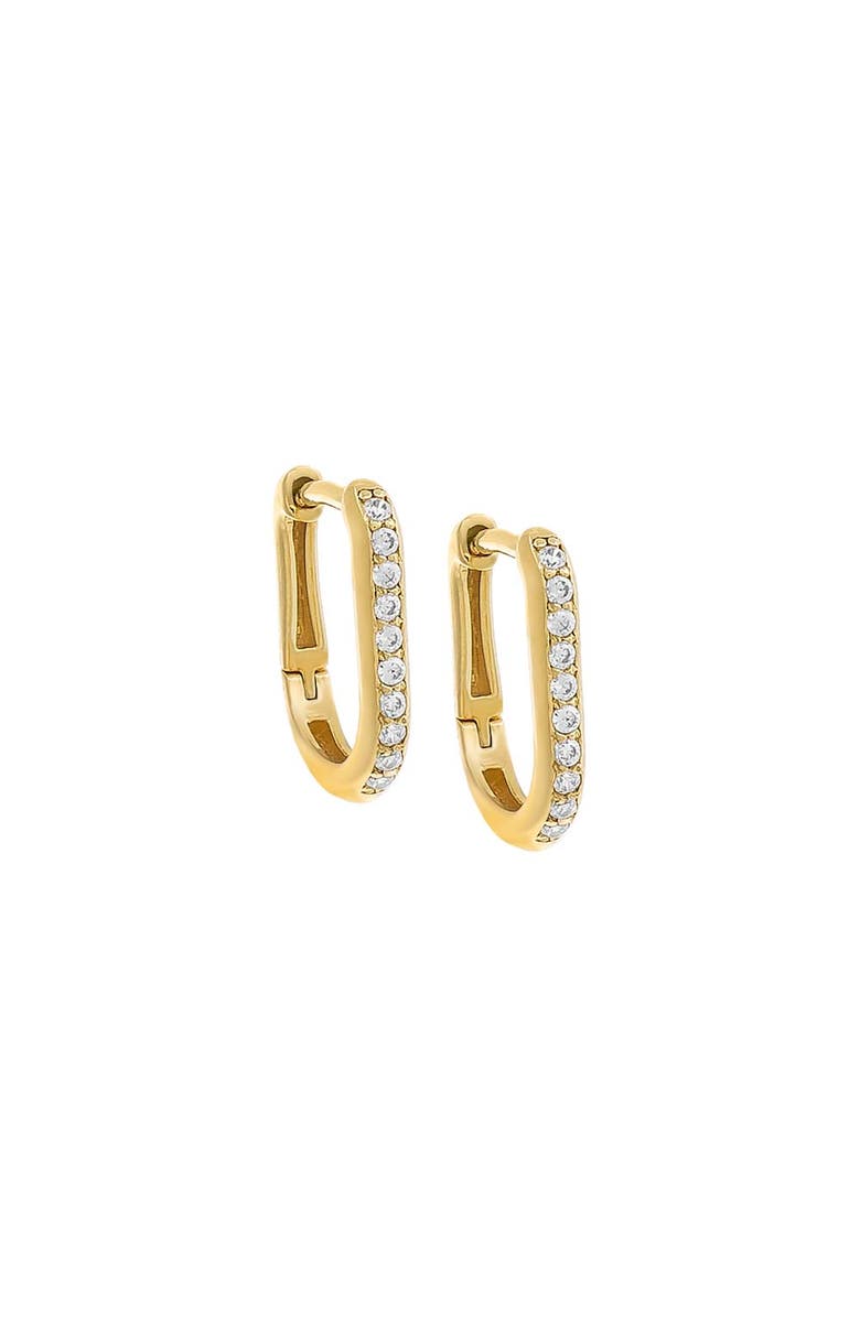BY ADINA EDEN Diamond Oval Pave Huggie Earring 14K, Main, color, 14K Gold - Pair