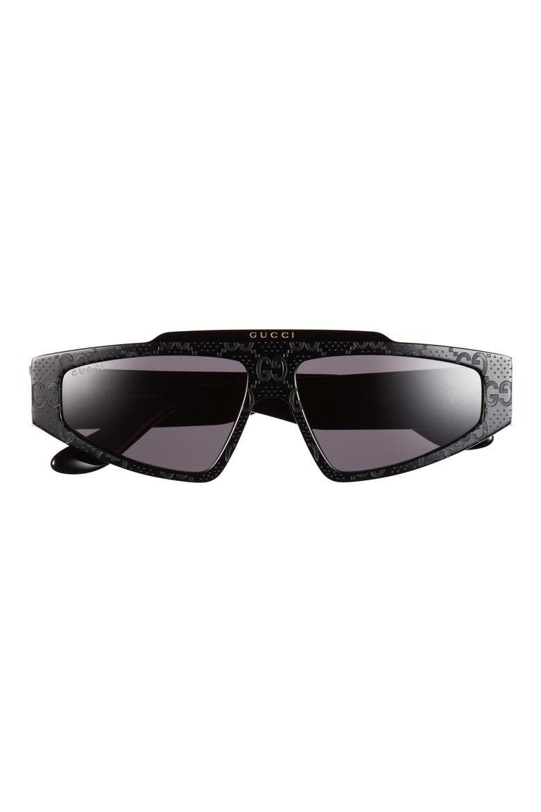 58mm Rectangular Sunglasses, Main, color, BLACK BLACK GREY