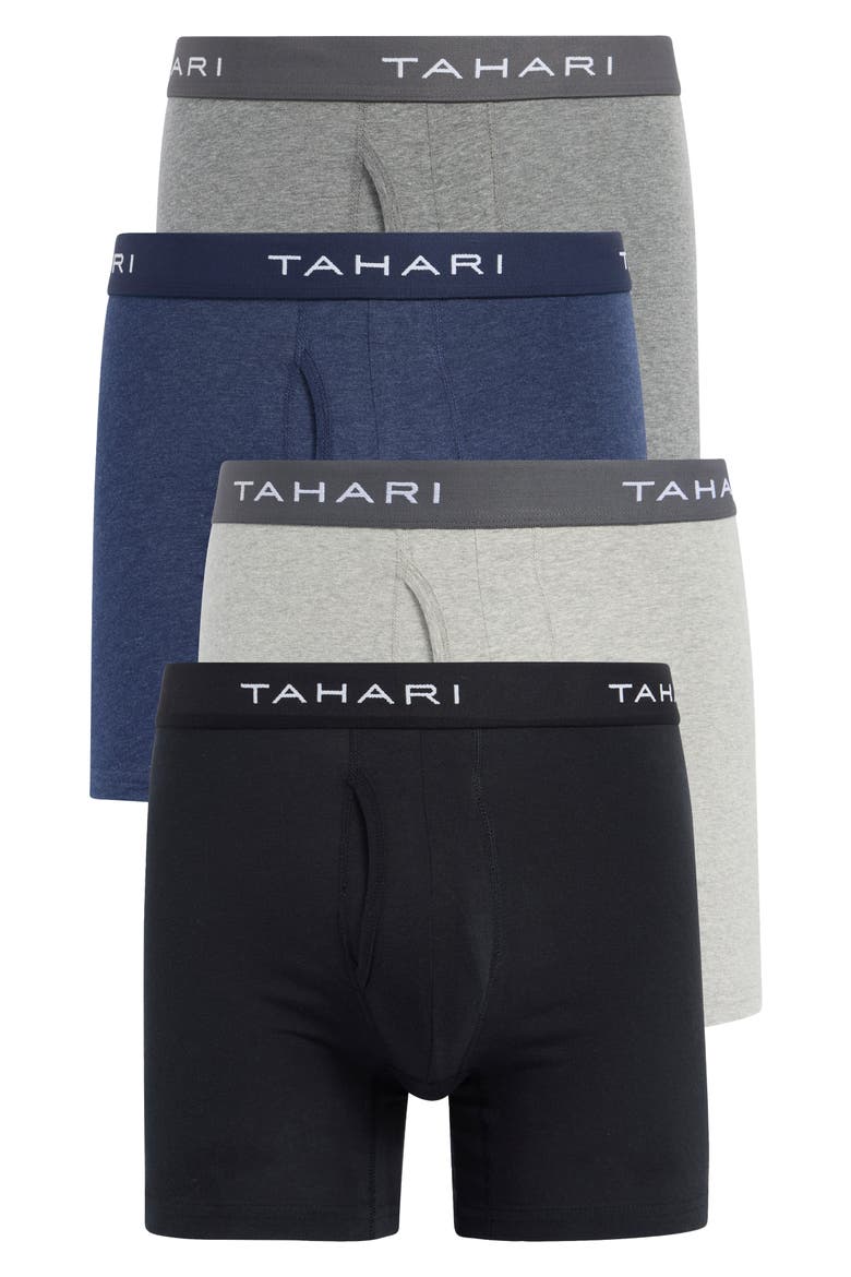 4-Pack Stretch Boxer Briefs, Main, color, HEATHER GREY