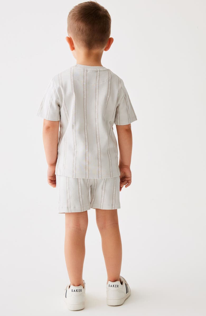 Baker by Ted Baker Kids' Logo Stripe Cotton T-Shirt & Shorts Set, Alternate, color, 