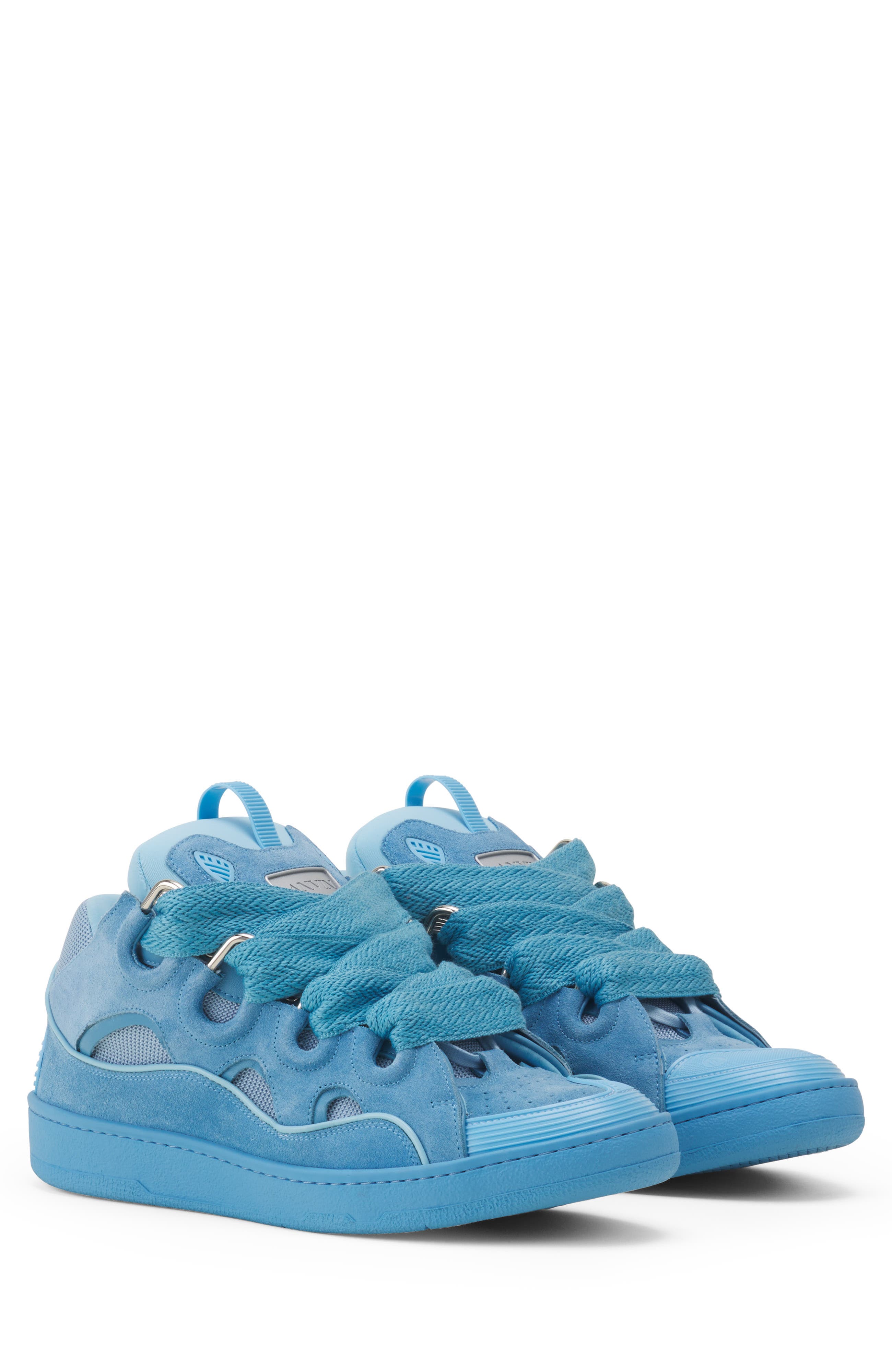Lanvin Curb Monochrome Suede Sneakers, Alternate, color, Blue