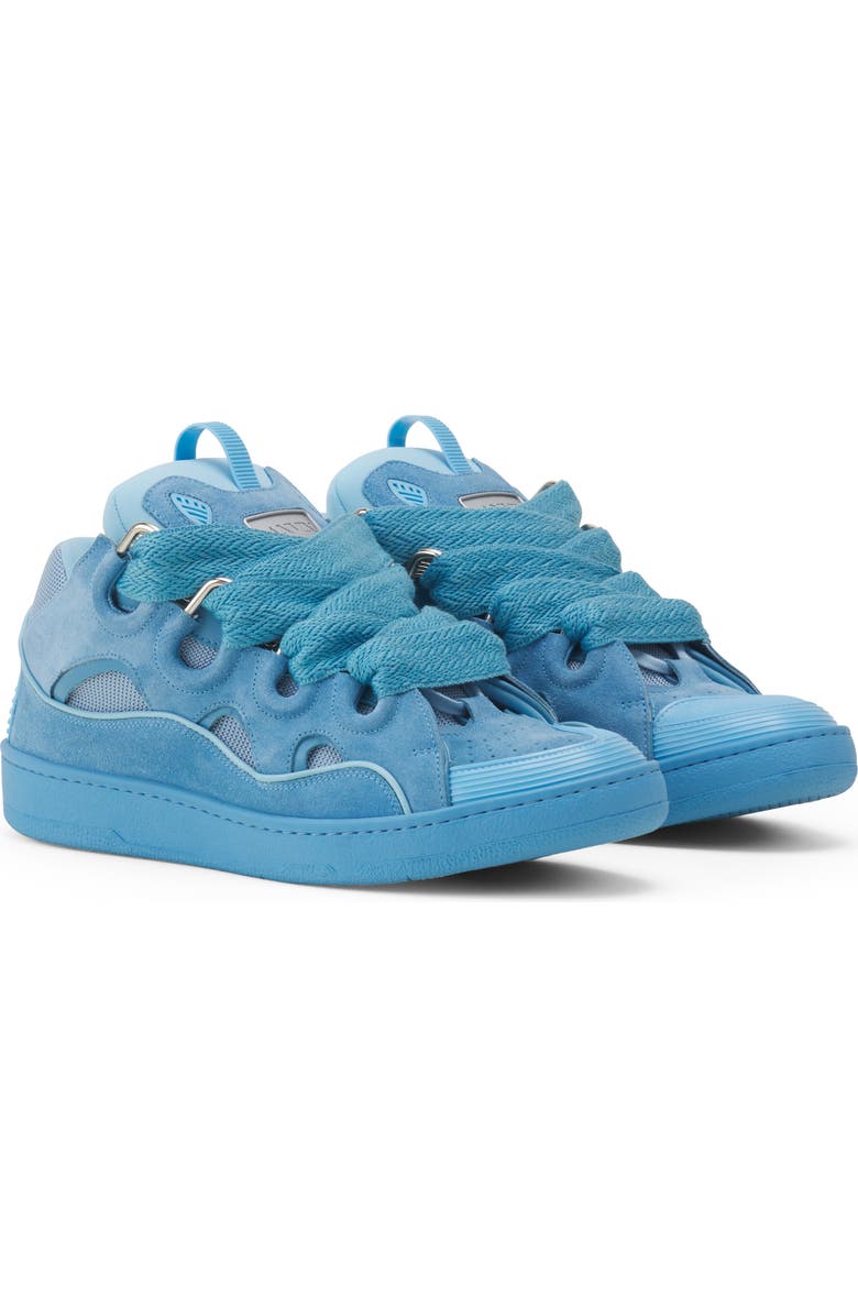 Lanvin Curb Monochrome Suede Sneakers, Alternate, color, Blue