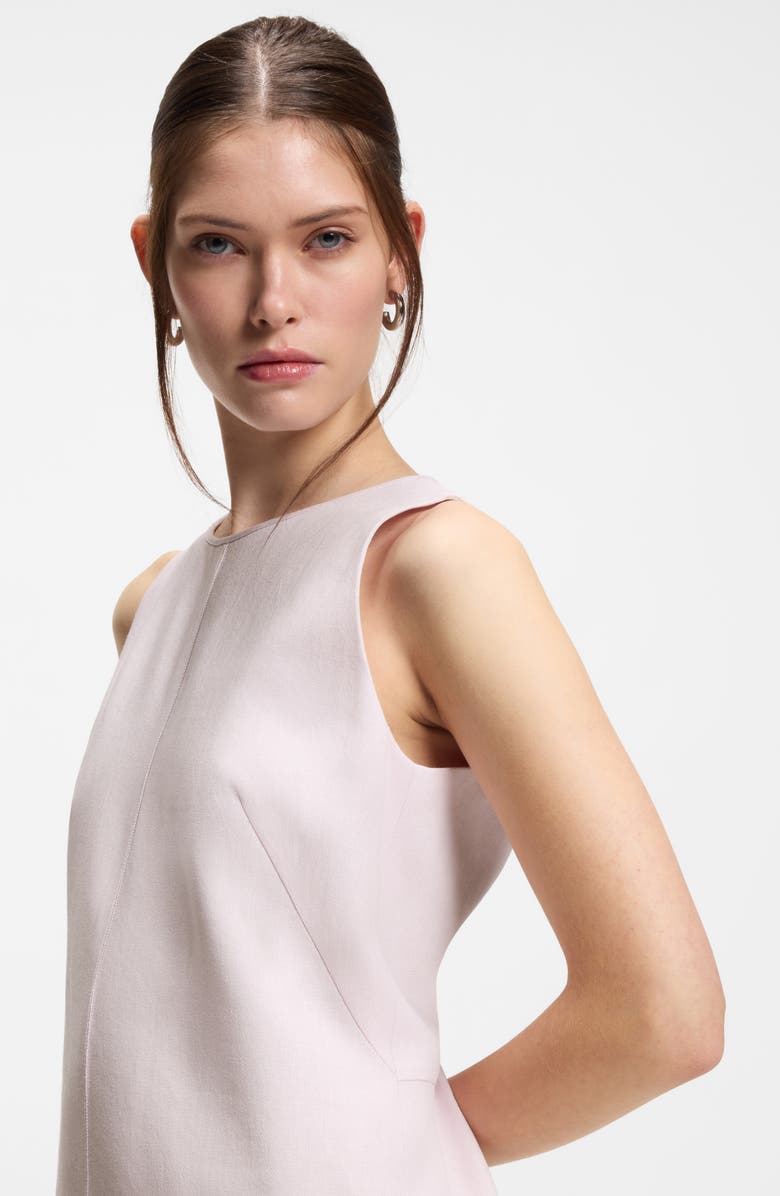 BOSS Sleeveless Linen Blend Shift Dress, Alternate, color, Ocean Rose