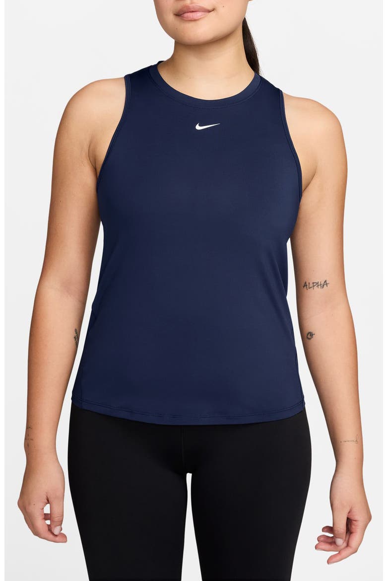 One Dri-FIT Tank, Main, color, MIDNIGHT NAVY/ WHITE