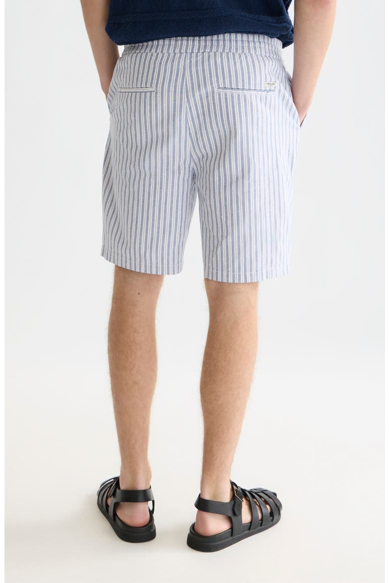 Stretch Cotton & Linen Bermuda Shorts, Alternate, color, INFINITY STRIPE