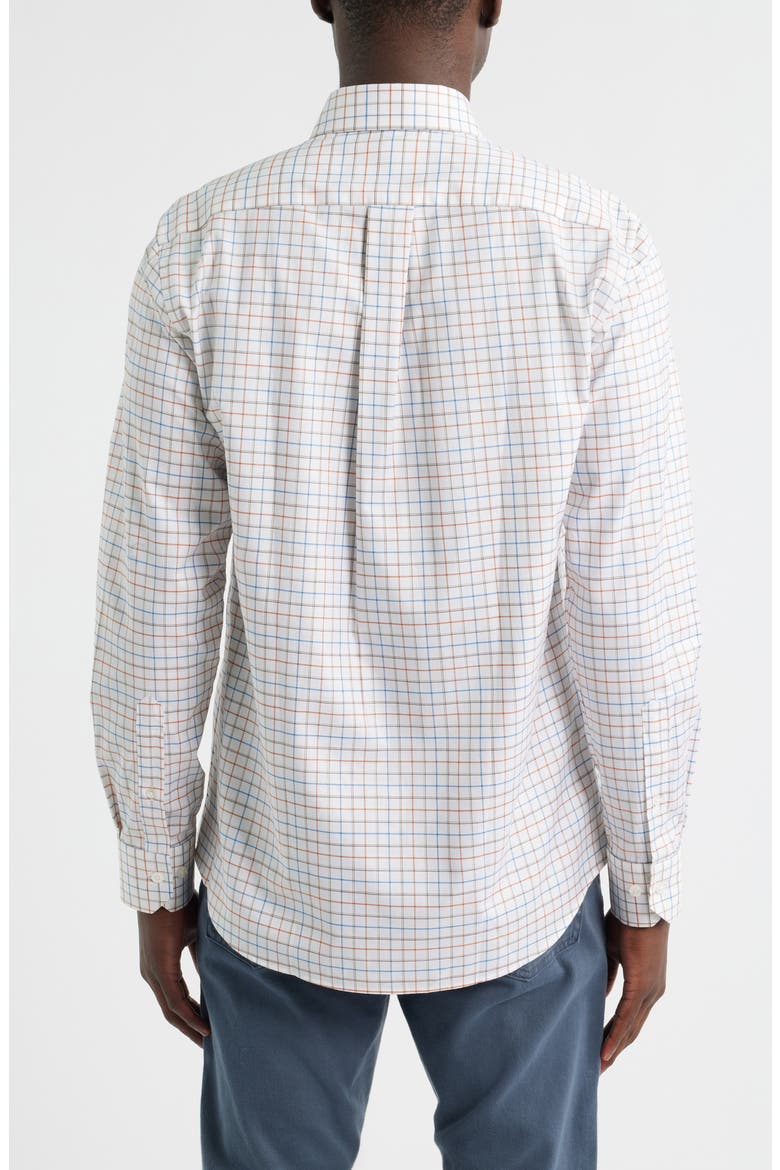 Windowpane Prep Cotton Twill Button-Down Shirt, Alternate, color, AUBURN
