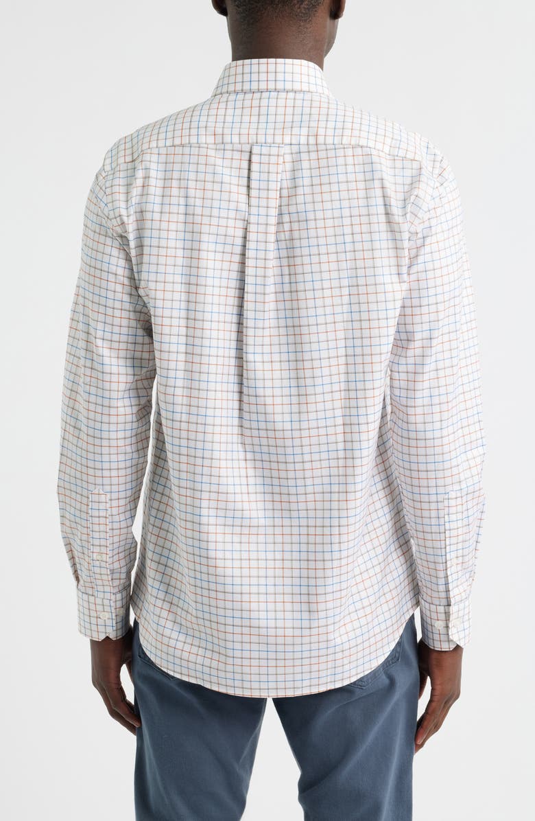 Scott Barber Windowpane Prep Cotton Twill Button-Down Shirt, Alternate, color, Auburn