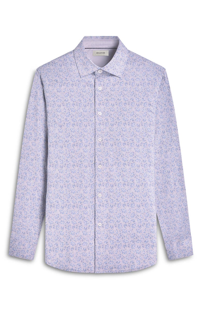 Bugatchi Jimmy OoohCotton<sup>®</sup> Floral Button-Up Shirt, Alternate, color, Blue/Sand