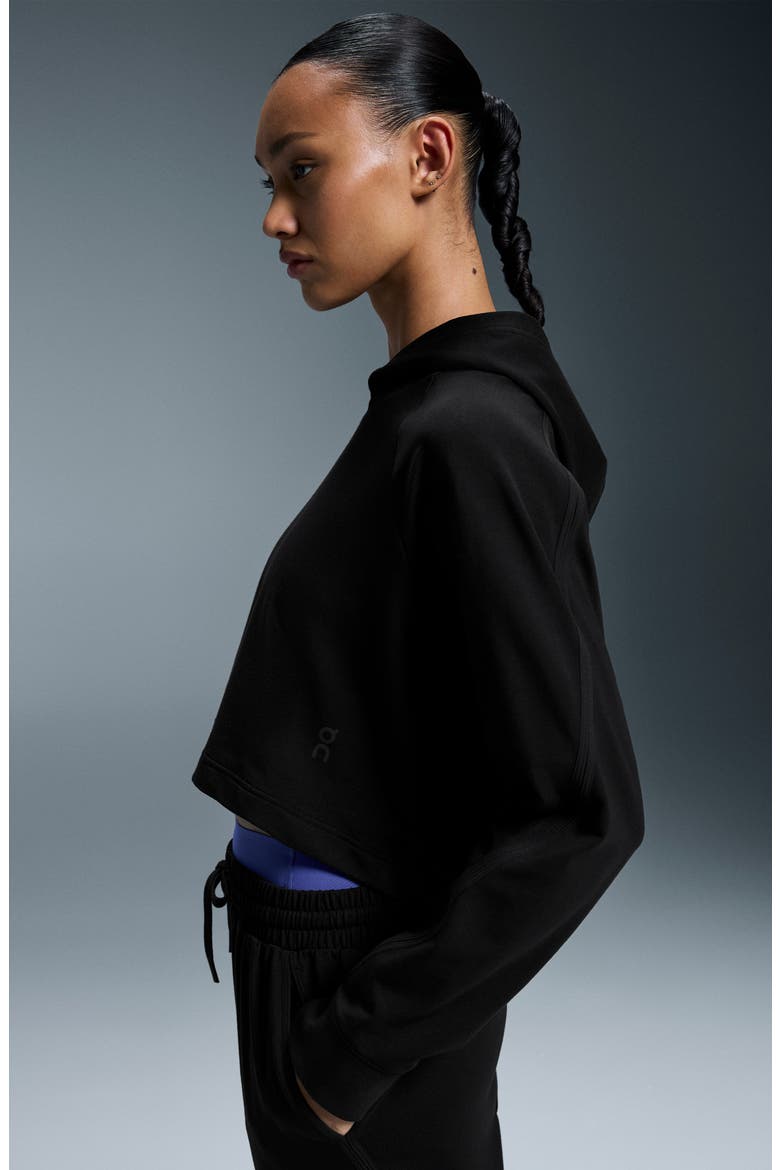 Studio Crop Hoodie, Alternate, color, BLACK
