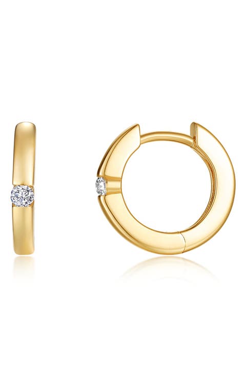 Kate Simulated Diamond Huggie Hoop Earrings