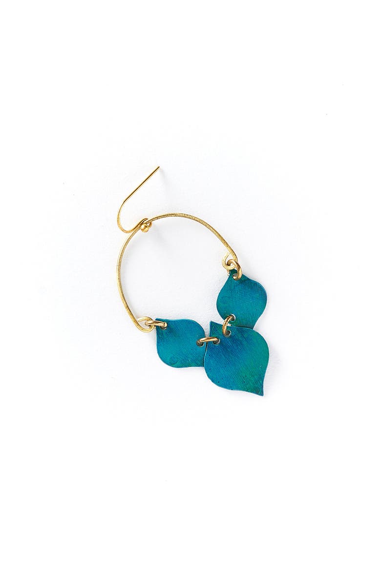 Chameli Leaf Teal Drop Earrings, Alternate, color, Teal