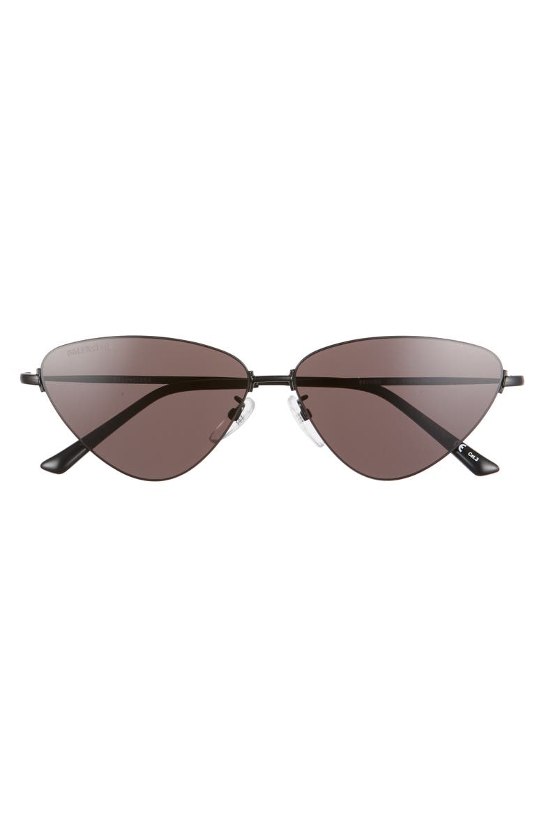 61mm Cat Eye Sunglasses, Alternate, color, SEMI-MATTE BLACK/ GREY