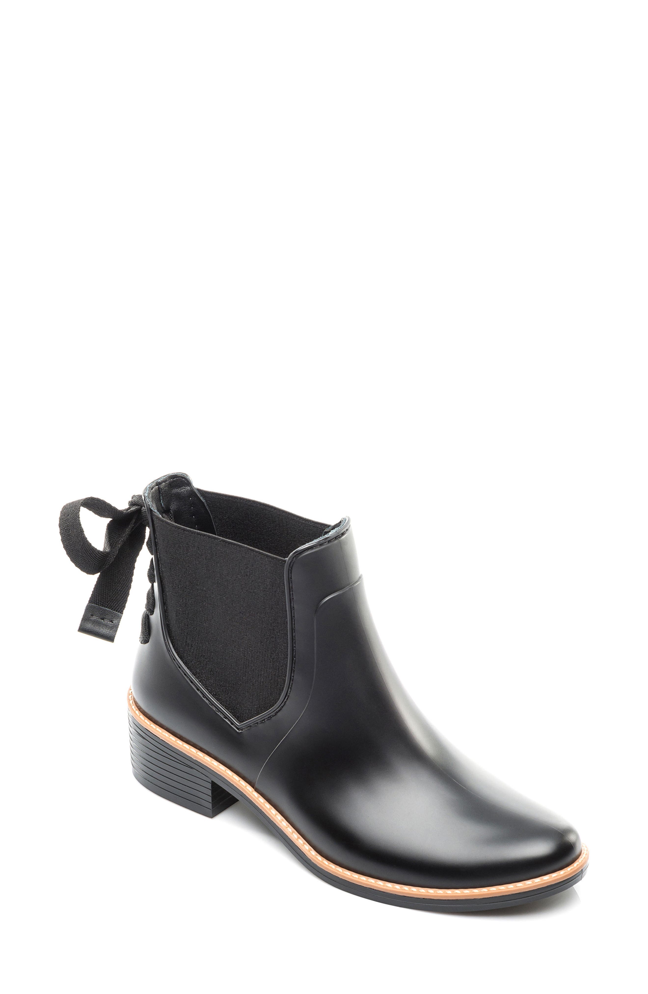 Bernardo Paxton Waterproof Rain Boot, Main, color, BLACK