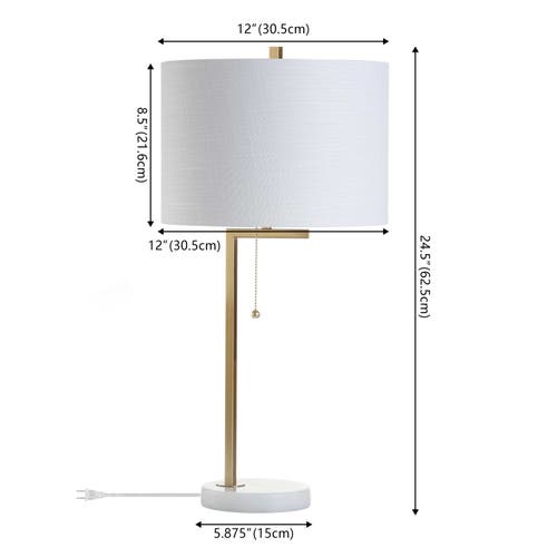 Jonathan Y Alyssa 24.5" Metal/marble Led Table Lamp