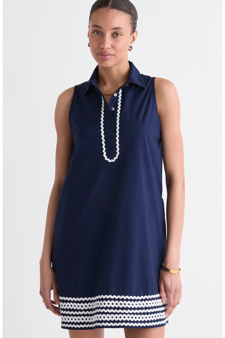 Pippa Rickrack Shirtdress, Alternate, color, NAUTICAL NAVY