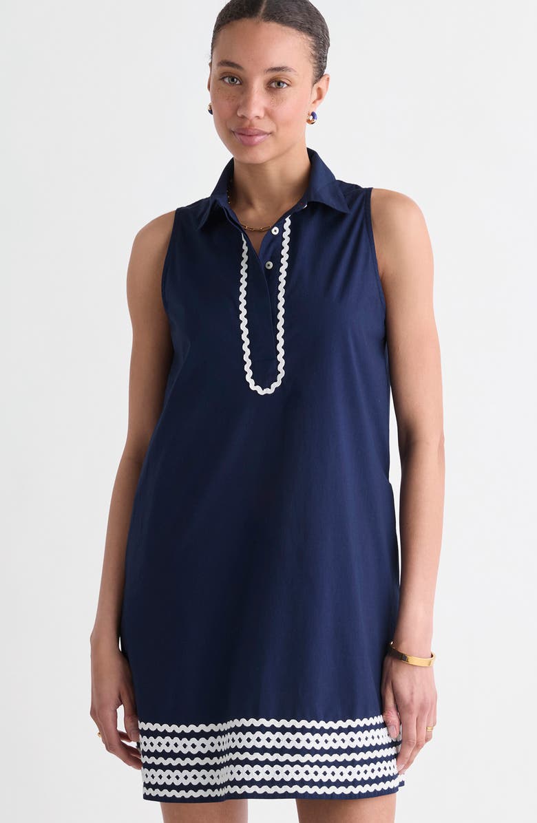 vineyard vines Pippa Rickrack Shirtdress, Alternate, color, Nautical Navy