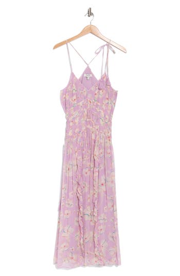Joie Lyall Shirred Silk Gown In Multi
