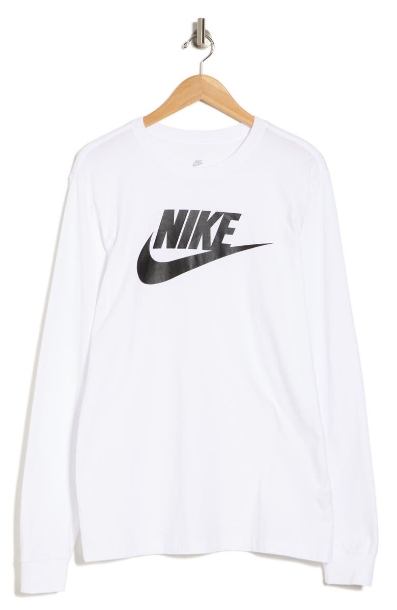 Nike Swoosh Long Sleeve T-Shirt, Alternate, color, White/Black