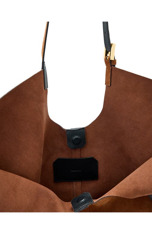 Allsaints Ara Suede East West Tote In Brown
