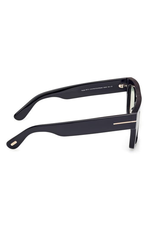 Tom Ford Fausto Sunglasses In Black/photochromic Green