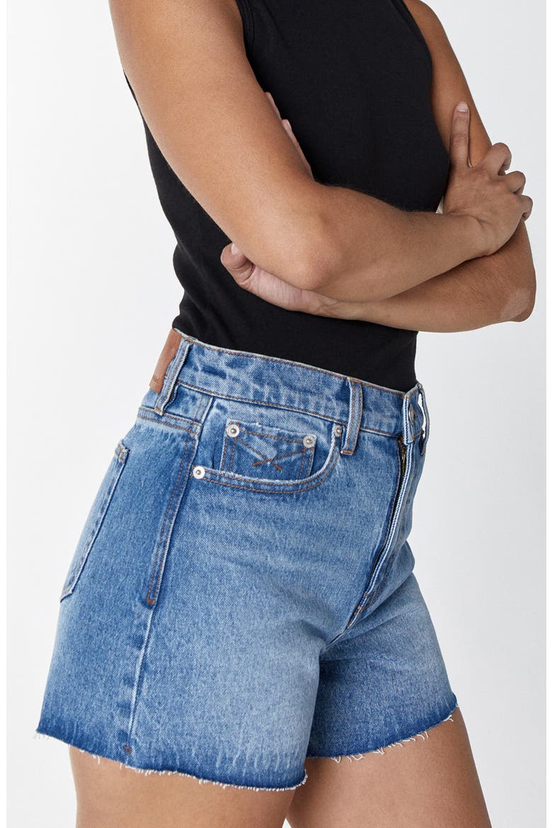 Emma Raw Hem Denim Shorts, Alternate, color, BEAUDRY