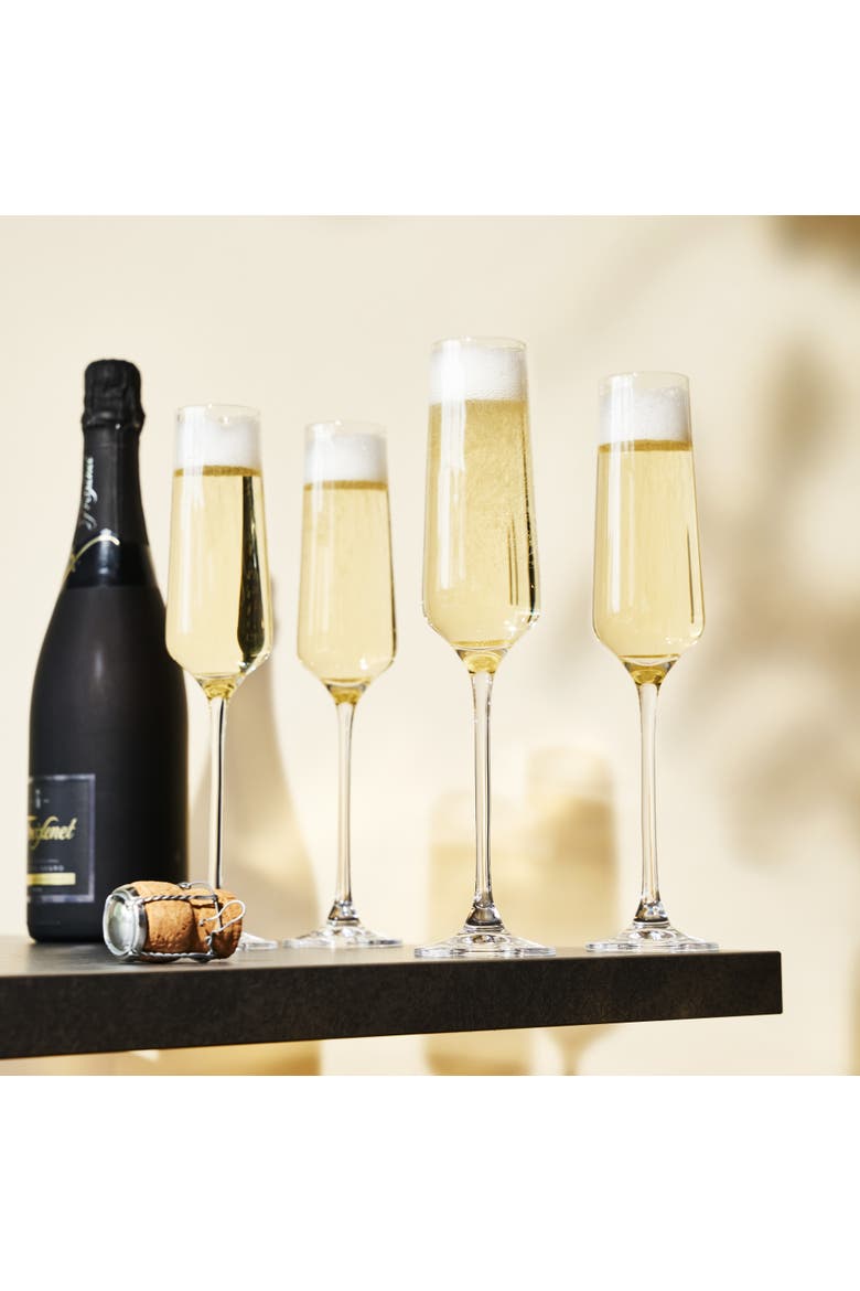 Reserve Inez Crystal Champagne Flutes Set of 4, Alternate, color, Clear