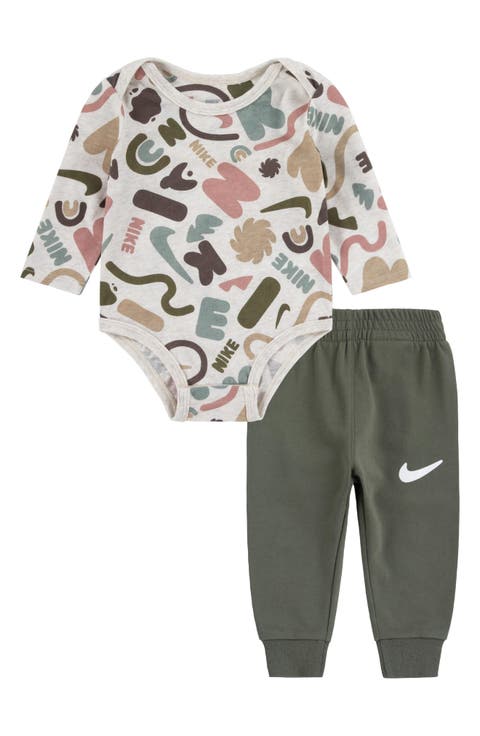 Swoosh Print Bodysuit & Sweatpants Set (Baby)