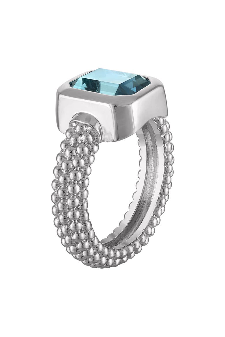 Synthetic London Blue Cubic Zirconia Ring, Alternate, color, BLUE