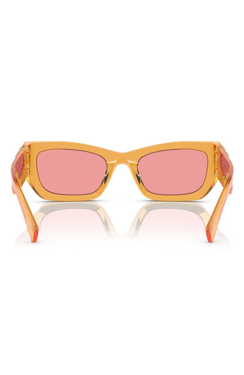 Miu Miu 53mm Rectangular Sunglasses, Alternate, color, Orange