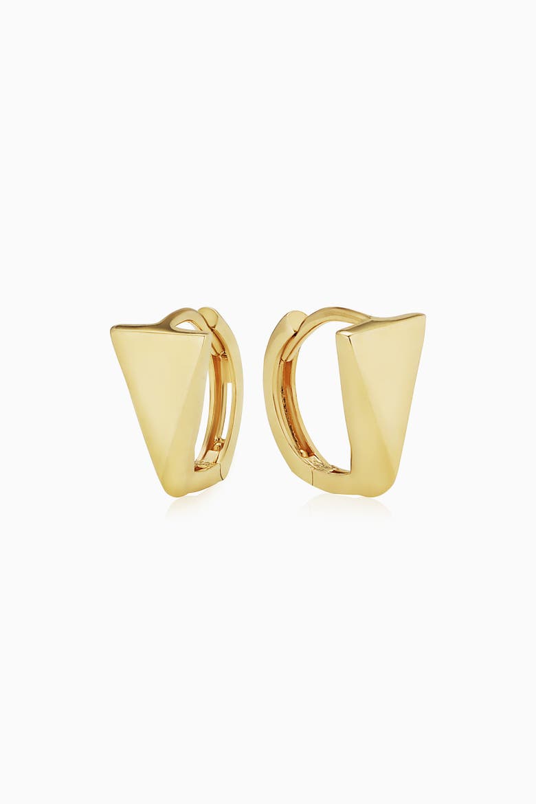 14K Yellow Gold Prism Huggies, Main, color, Yellow Gold