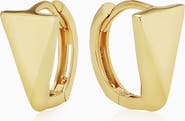 Oradina 14K Yellow Gold Prism Huggies