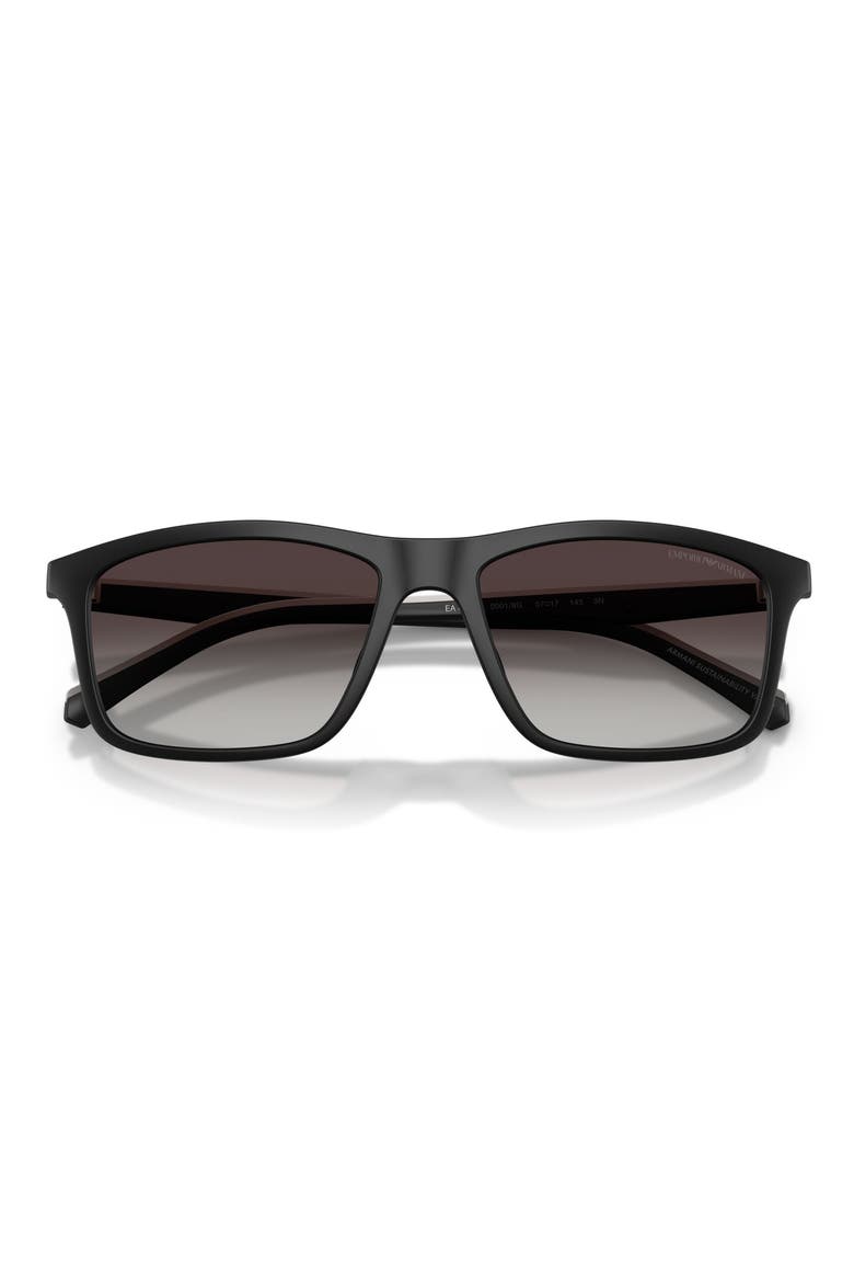 57mm Gradient Pillow Sunglasses, Alternate, color, MATTE BLACK / GREY GRADIENT