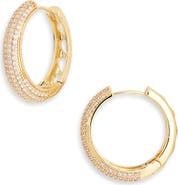 NATASHA Crystal Embellished Hoop Earrings
