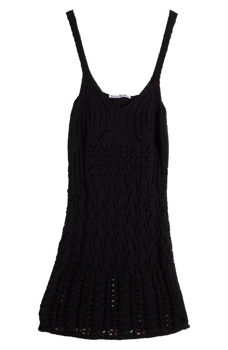 Acne Studios Kamillo Open Stitch Cotton Sweater Minidress, Alternate, color,
