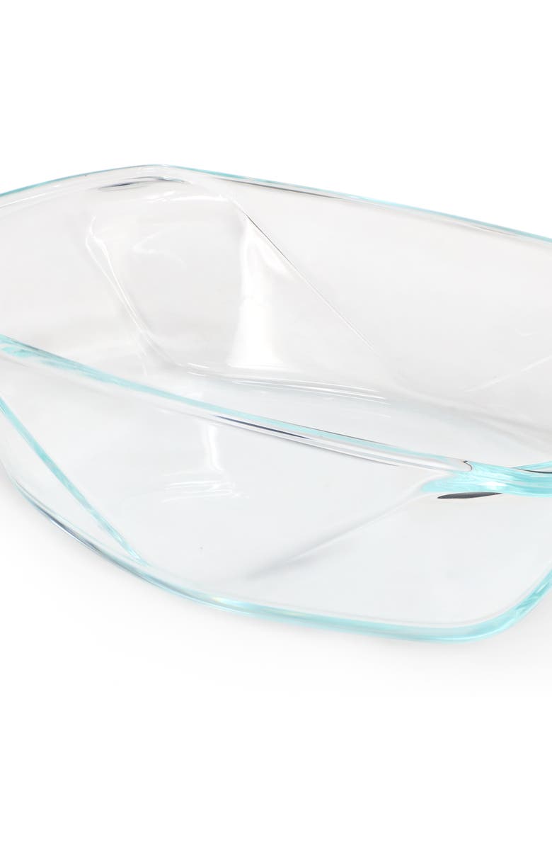 Soho Lounge Carnegie Hill 10 inch x 5.9 Inch x 2.6 Inch Tempe Glass Loaf Pan with Built-in Handles, Alternate, color, Clear
