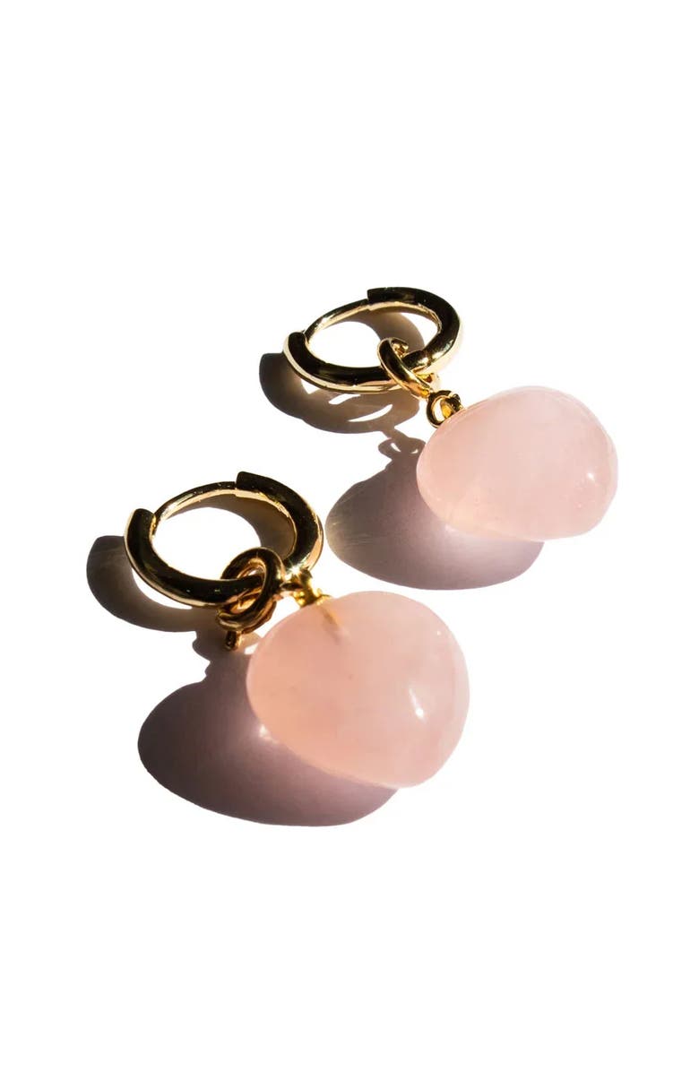 seree Heart  Jade stone charm earrings, Alternate, color, Pink