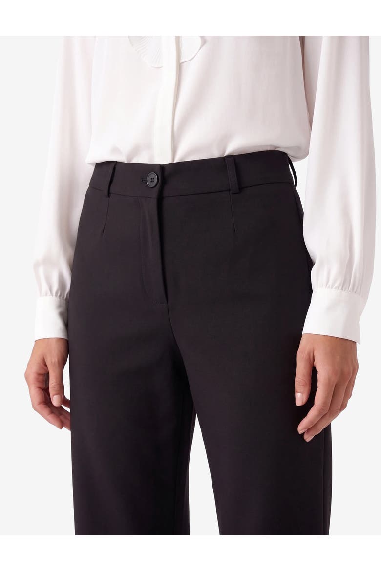 Straight Fit Tailored Trousers, Alternate, color, BLACK